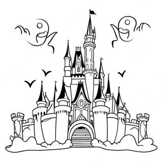 Heimgesuchtes Disney Schloss Ausmalbild | Disney Horror Kunst Ausmalbild