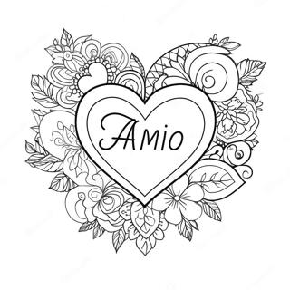 Te Amo Herz Ausmalbild | Ich liebe dich Ausmalbild