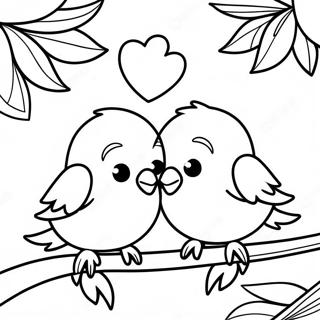 Ich liebe dich Liebesvögel Ausmalbild | Ich liebe dich Ausmalbild