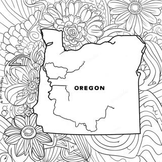 Oregon Staatskarte Ausmalbild | Oregon Ausmalbild