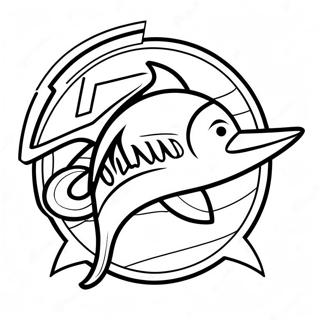 Ausmalseite mit dem Miami Marlins Logo | Miami Marlins Ausmalbild