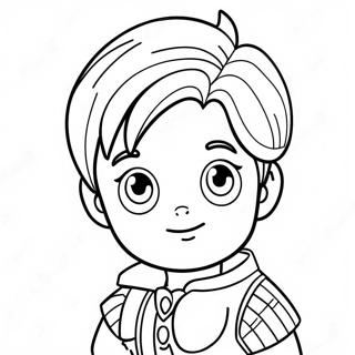 Niedliche Ausmalseite des Charakters Levi | Levi Ausmalbild