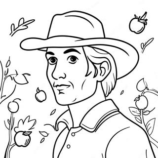 Ausmalseite von Johnny Appleseed | Johnny Appleseed Ausmalbild