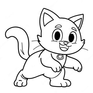 Blaze die Katze in Aktion Ausmalbild | Blaze die Katze Ausmalbild