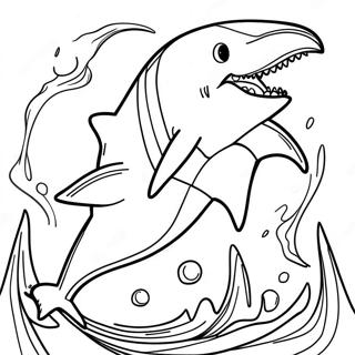 Megalodon Hai brüllend Ausmalbild | Megalodon Monster Jam Ausmalbild