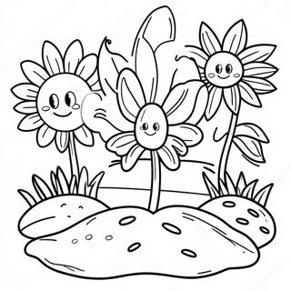 Buntes Gartenboden Ausmalbild | Boden Ausmalbild