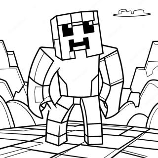 Abenteuerlicher Minecraft Creeper Ausmalbild | Cool Minecraft Ausmalbild