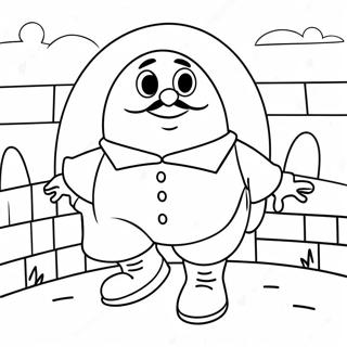 Buntes Humpty Dumpty Ausmalbild | Kinderreime Ausmalbild
