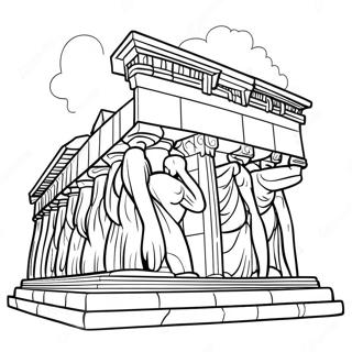 Antikes Parthenon Ausmalbild | Parthenon Ausmalbild