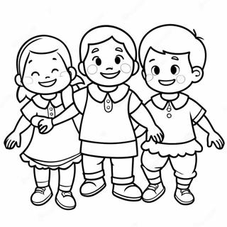 Fröhliche Kinder in der Sonntagsschule Ausmalbild | Sonntagsschule Ausmalbild