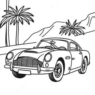 Klassisches James Bond Auto Ausmalbild | James Bond Ausmalbild