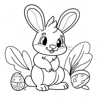 Bunter Osterhase Ausmalbild | Ostergeschichte Ausmalbild