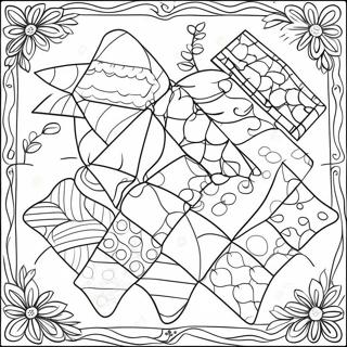 Patchwork Kindergarten-Decke Ausmalbild | Kindergarten Quilt Ausmalbild