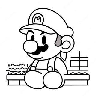 8 Bit Mario Ausmalbild | 8 Bit Mario Ausmalbild