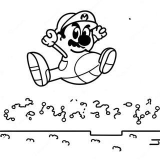 8 Bit Mario springt über Goomba Ausmalbild | 8 Bit Mario Ausmalbild