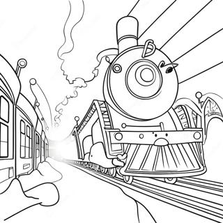 Magischer Polar Express Zug Ausmalbild | Der Polar Express Ausmalbild