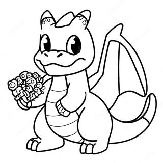 Glurak in Aktion Lego Ausmalbild | Lego Pokemon Ausmalbild