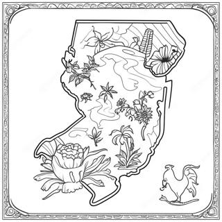 Umriss des Bundesstaates New Jersey Ausmalbild | New Jersey Ausmalbild