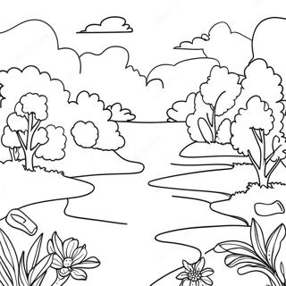 Bunte Landschaft von New Jersey Ausmalbild | New Jersey Ausmalbild
