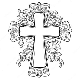 Schöne Bestätigungs-Kreuz Ausmalbild | Konfirmation Ausmalbild