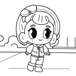 Niedliche Bulma in lässiger Kleidung Ausmalbild | Bulma Ausmalbild
