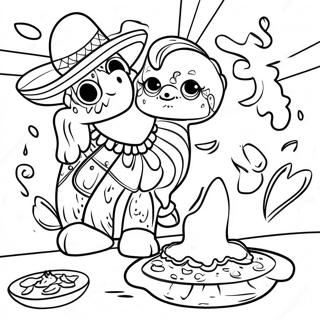 Buntes Mexikanisches Fiesta Ausmalbild | Mexiko Ausmalbild