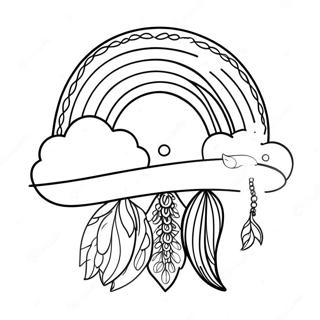 Boho Regenbogen Ausmalbild | Boho Regenbogen Ausmalbild