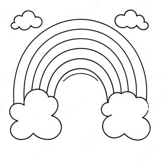 Charmanter Boho Regenbogen mit Wolken Ausmalbild | Boho Regenbogen Ausmalbild