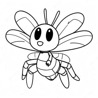 Wütendes Beedrill Fliegen Ausmalbild | Beedrill Ausmalbild