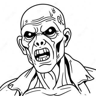 Gruseliger Zombie Gore Ausmalbild | Gore Ausmalbild