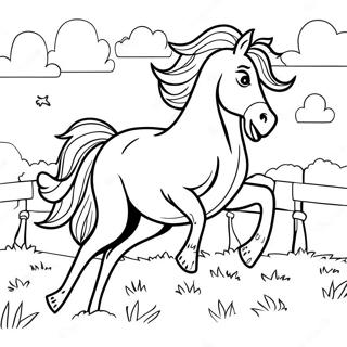 Majestätischer Clydesdale im Galopp Ausmalbild | Clydesdale Ausmalbild