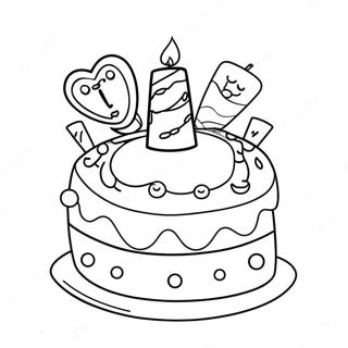 Niedliche 1. Geburtstagstorte Ausmalbild | 1. Geburtstag Ausmalbild