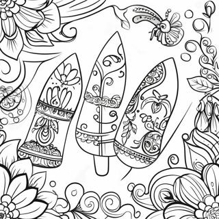 Dekorative Nagelkunst Vorlage Ausmalbild | Leere Nagelschablone Ausmalbild