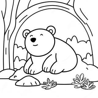 Winterschlafender Bär Ausmalbild | Winterschlaf Tiere Ausmalbild