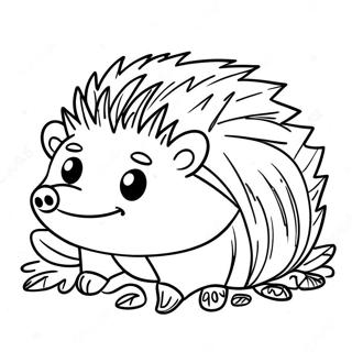 Gemütlicher Winterschlafender Igel Ausmalbild | Winterschlaf Tiere Ausmalbild