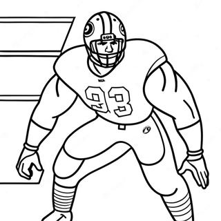Nick Bosa Action Pose Ausmalbild | Nick Bosa Ausmalbild