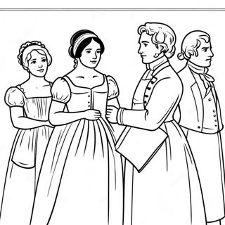 Stolz und Vorurteil Charaktere Ausmalbild | Jane Austen Ausmalbild