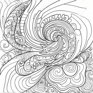 Bunte Op-Art Wirbel Ausmalbild | Op-Art Ausmalbild