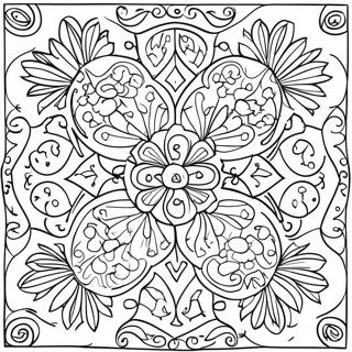 Bunte Talavera Fliesen Ausmalbild | Talavera Ausmalbild