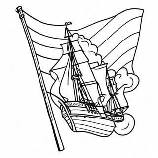 Historische Flagge des Krieges von 1812 Ausmalbild | Krieg von 1812 Ausmalbild