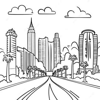 Las Vegas Strip Skyline Ausmalbild | Las Vegas Ausmalbild