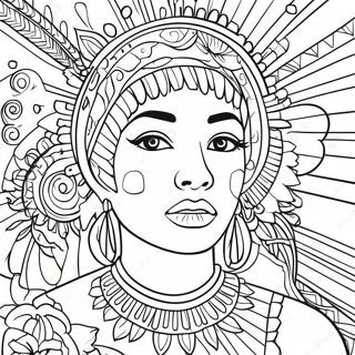 Lebendige Chicano Kunst Ausmalbild | Chicano Ausmalbild
