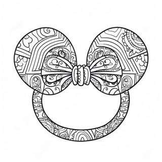 Bunte Mickey Ohren mit Schleife Ausmalbild | Mickey Ohren Ausmalbild
