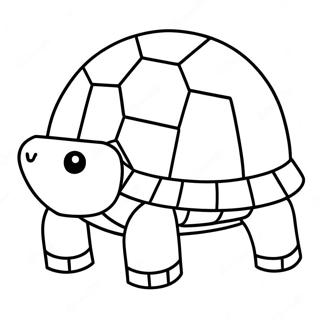 Niedliche Minecraft Schildkröte mit Panzer Ausmalbild | Minecraft Schildkröte Ausmalbild