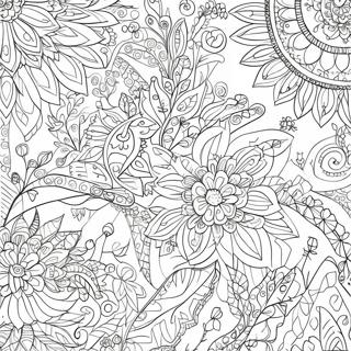 Komplexe florale Muster Ausmalbild | Blume Erwachsene Ausmalbild