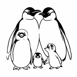 Pinguinfamilie Ausmalbild | Pinguinfamilie Ausmalbild