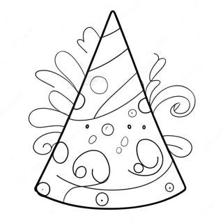 Buntes Partykappen Ausmalbild | Partyhut Ausmalbild