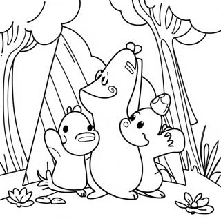 Abenteuerliche Moomin Familie Ausmalbild | Mumin Ausmalbild