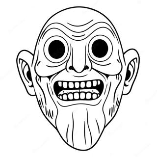 SCP 096 Gruseliges Gesicht Ausmalbild | SCP 096 Ausmalbild