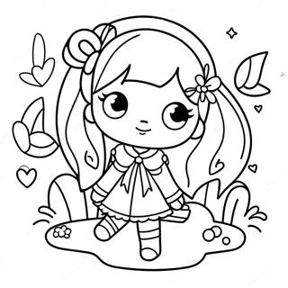 Niedliches Gacha Life Mädchen Ausmalbild | Gacha Leben Ausmalbild